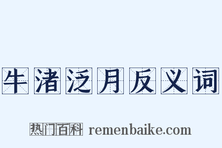 牛渚泛月反义词是什么意思的图片